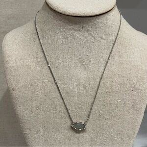 Stella & Dot Silver Necklace with Light Blue Faceted Stone